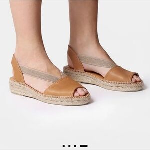 Toni Pons Etna Espadrille Sandal. Color: Tan Leather. Size US 8. New.